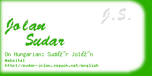 jolan sudar business card